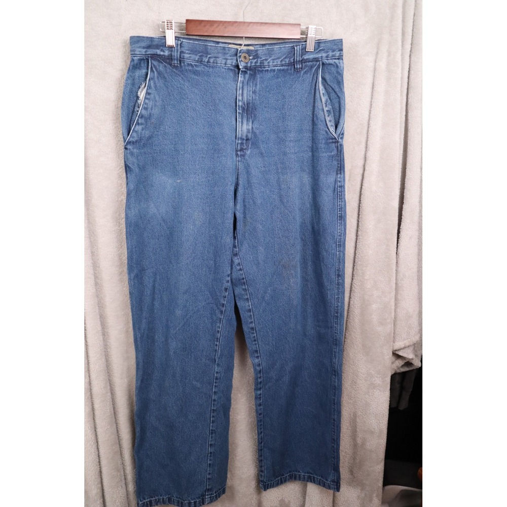 Scandia Woods Mens Blue Denim Straight Leg Jeans 34x34 Medium Wash B02015 244
